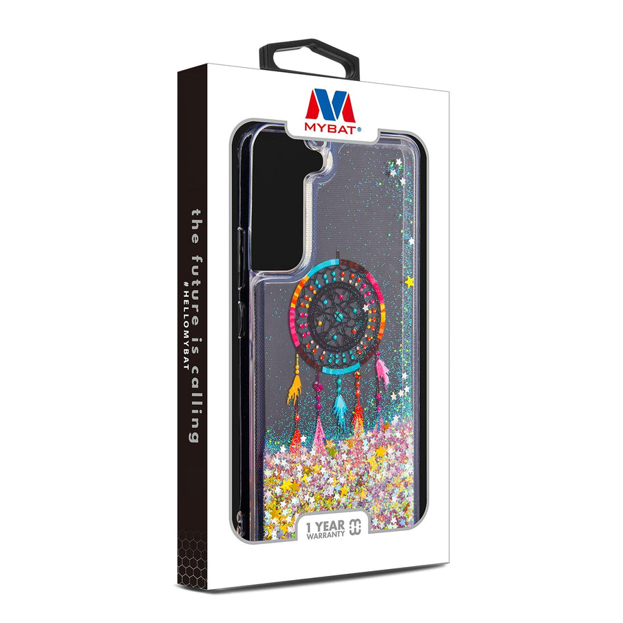 MyBat Quicksand Glitter Hybrid Protector Cover for Samsung Galaxy S22 Plus - Dreamcatcher & Gold Stars