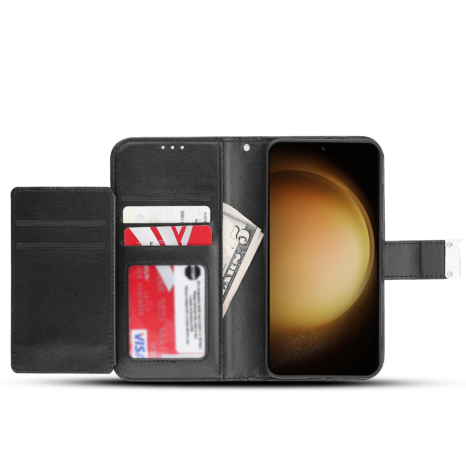 MyBat MyJacket Wallet Xtra Series for Samsung Galaxy S23 - Black / Black - MSS23PCMJG031-3.jpg