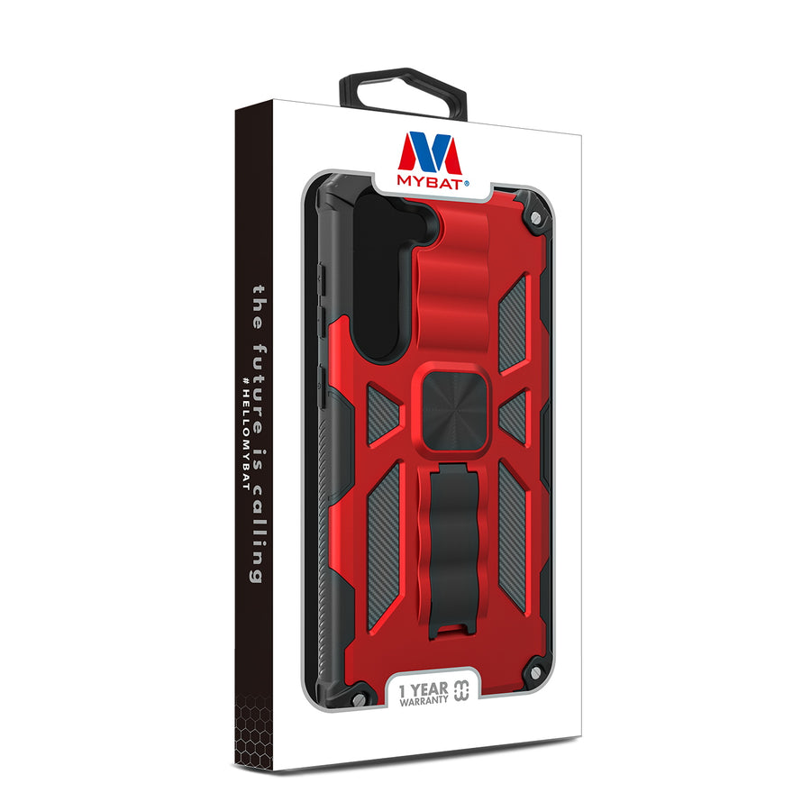 MyBat Sturdy Hybrid Protector Cover (with Stand) for Samsung Galaxy S23 Plus - Red / Black - MSS23PCSFSSS003-10.jpg