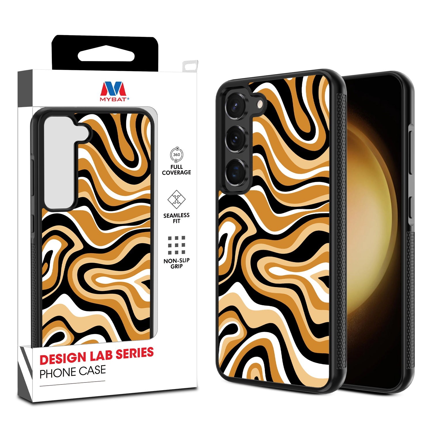 MyBat Design Lab Series Case for Samsung Galaxy S24 - Groovy Golden Swirls