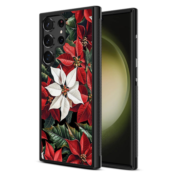MyBat Design Lab Series Case for Samsung Galaxy S24 Ultra - Christmas Poinsettias - MSS24UCSLESM301-2.jpg