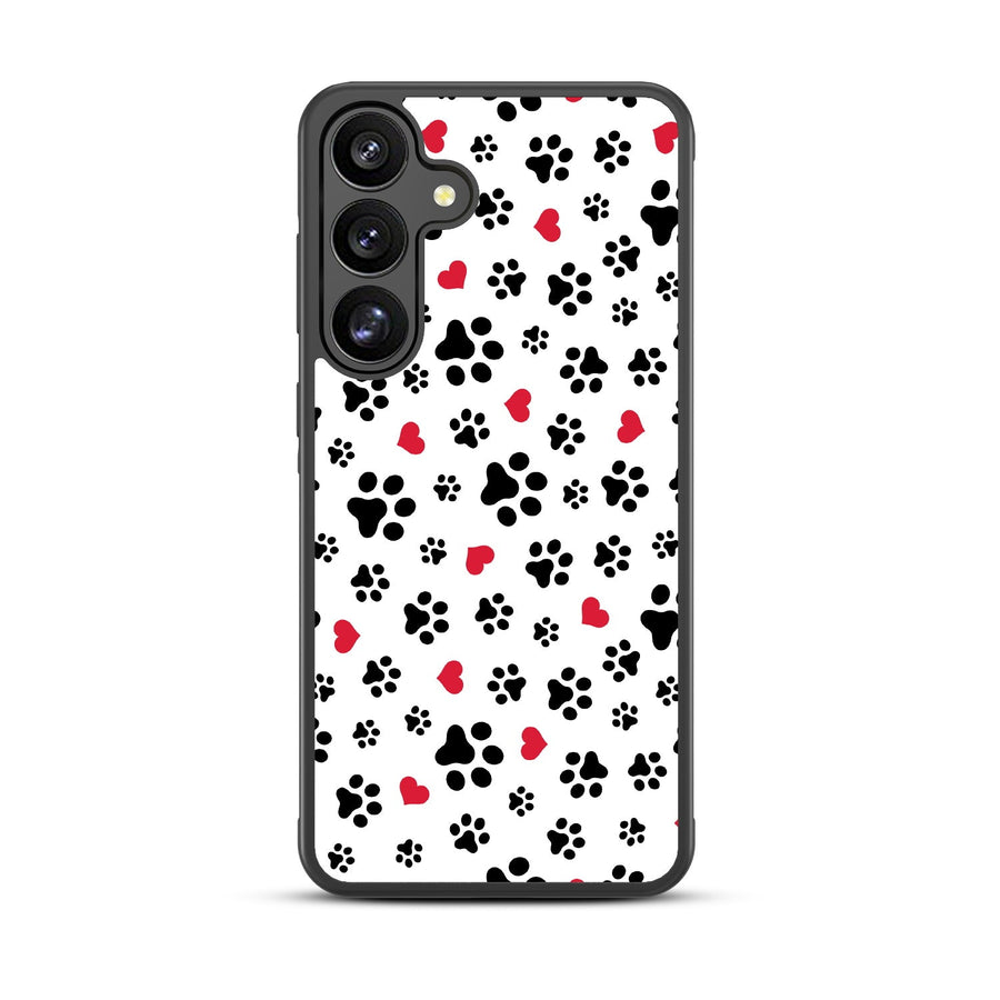 MyBat Design Lab Series Case for Samsung Galaxy S25 - Paw Prints and Hearts