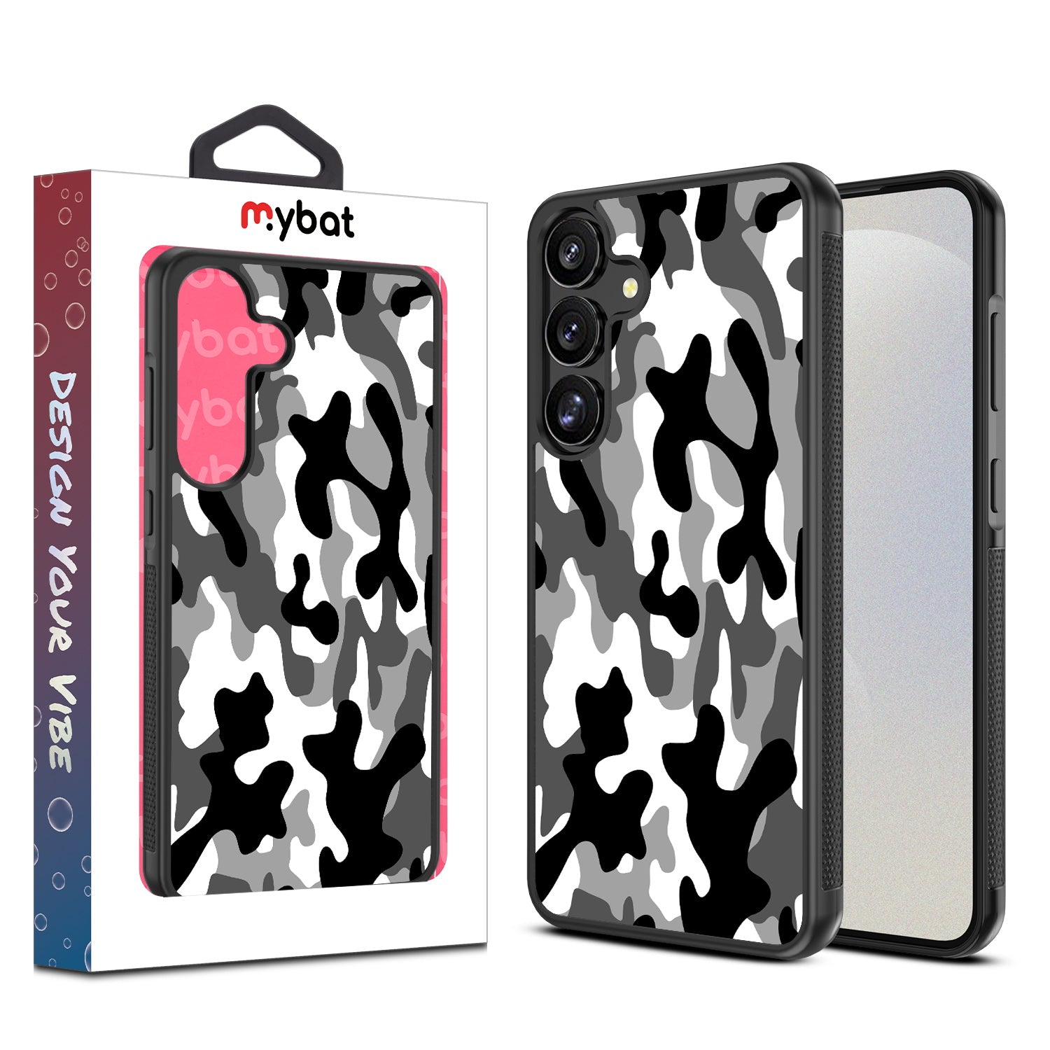 MyBat Design Lab Series Case for Samsung Galaxy S25 - Black & White Camouflage