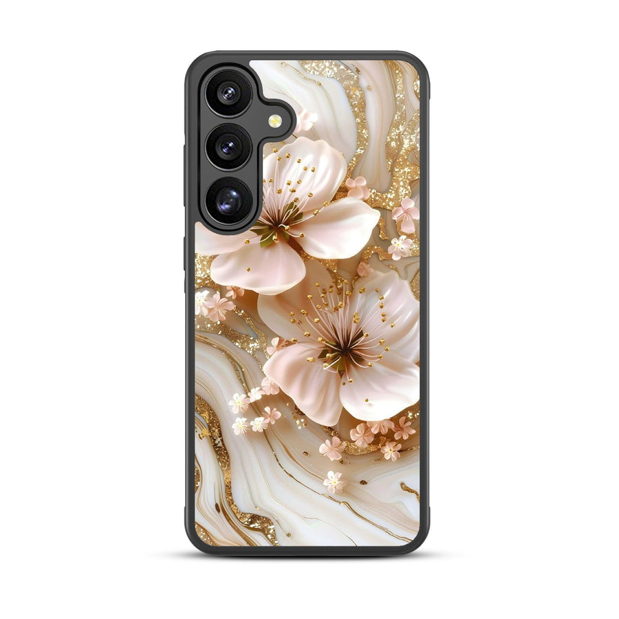 MyBat Design Lab Series Case for Samsung Galaxy S25 - Golden Petal Glow