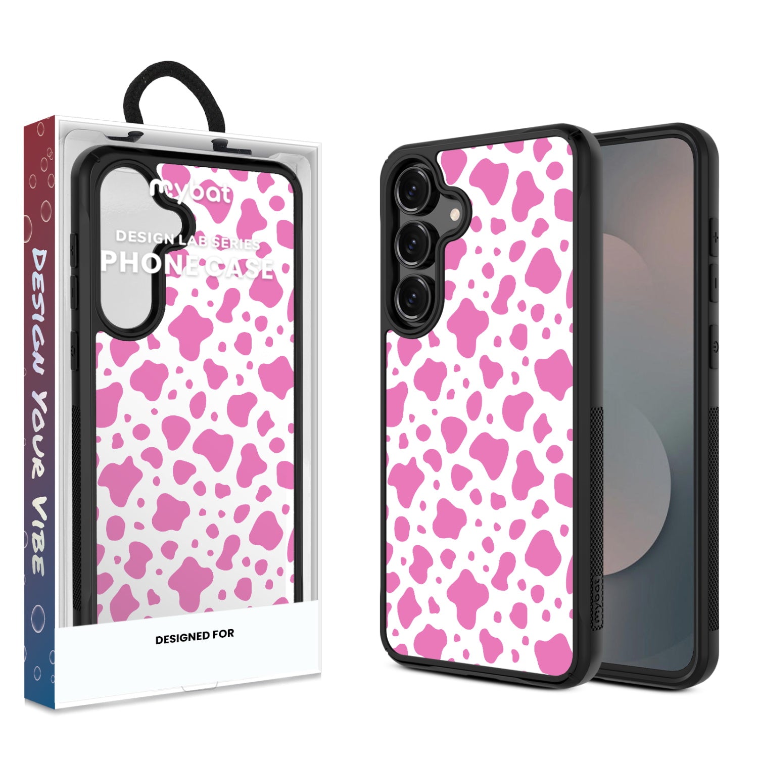 MyBat Design Lab Series Case for Samsung Galaxy S25 Fan Edition - Pink Cow Print