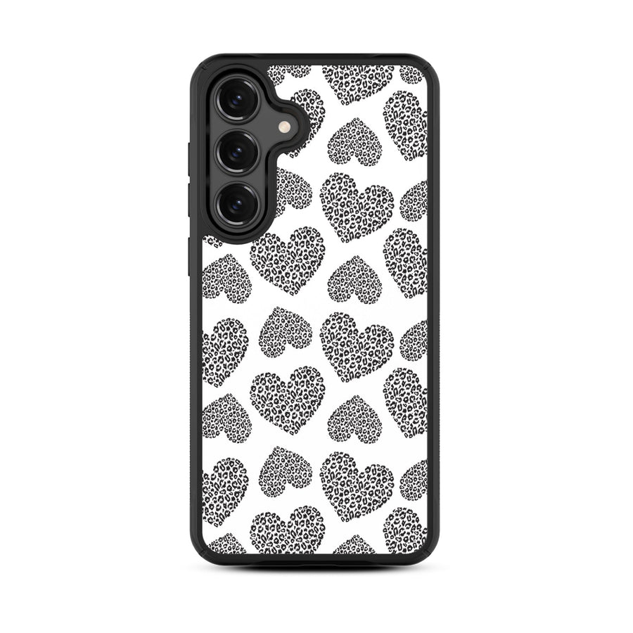 MyBat Design Lab Series Case for Samsung Galaxy S25 Fan Edition - Leopard Print Hearts