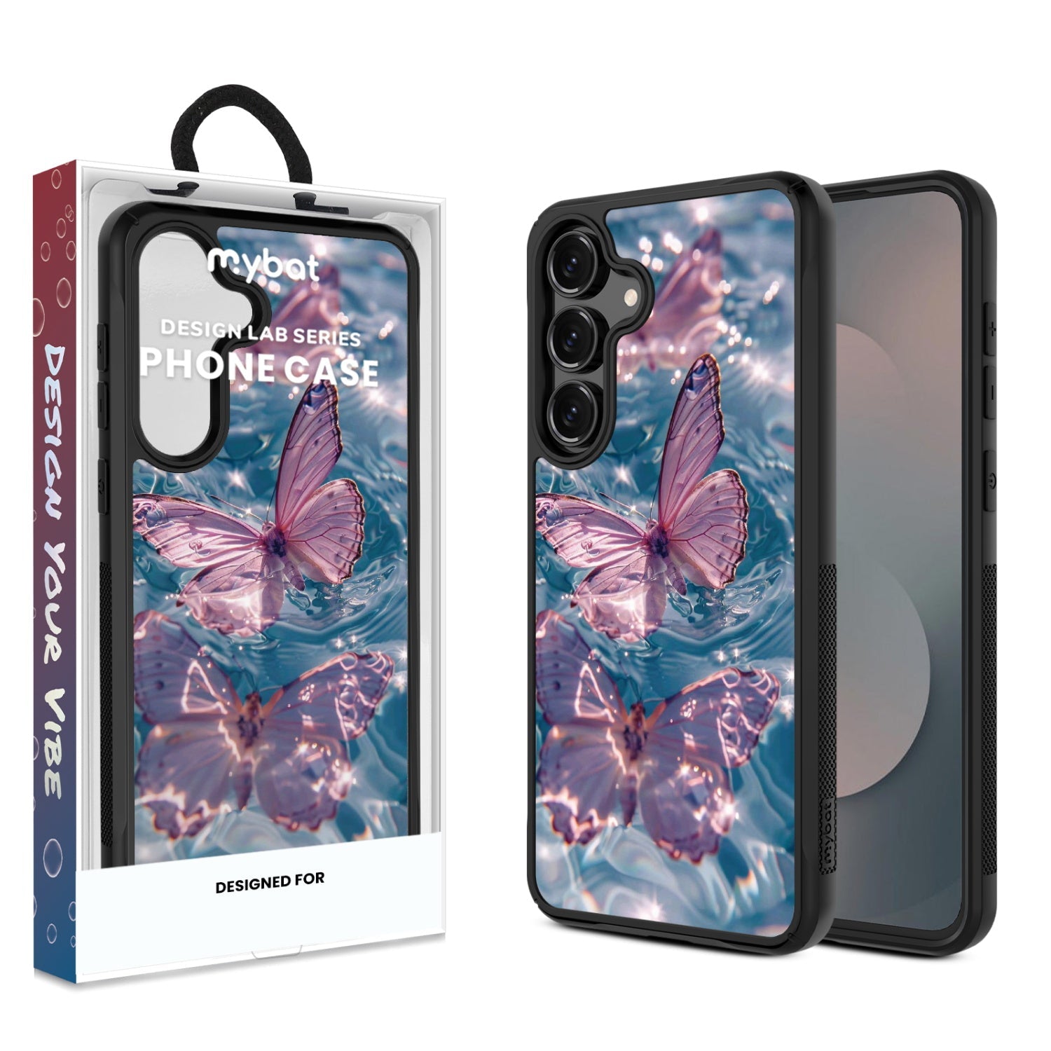 MyBat Design Lab Series Case for Samsung Galaxy S25 Fan Edition - Floating Butterflies