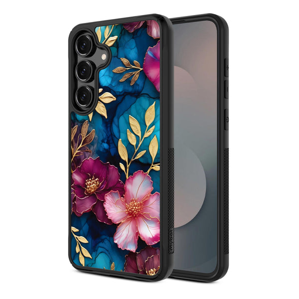 MyBat Design Lab Series Case for Samsung Galaxy S25 Fan Edition - Gilded Petals - MSS25FECSLESMP188-2.jpg
