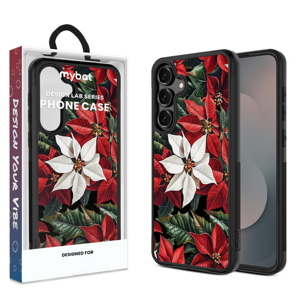 MyBat Design Lab Series Case for Samsung Galaxy S25 Fan Edition - Christmas Poinsettias - MSS25FECSLESMP301-1.jpg