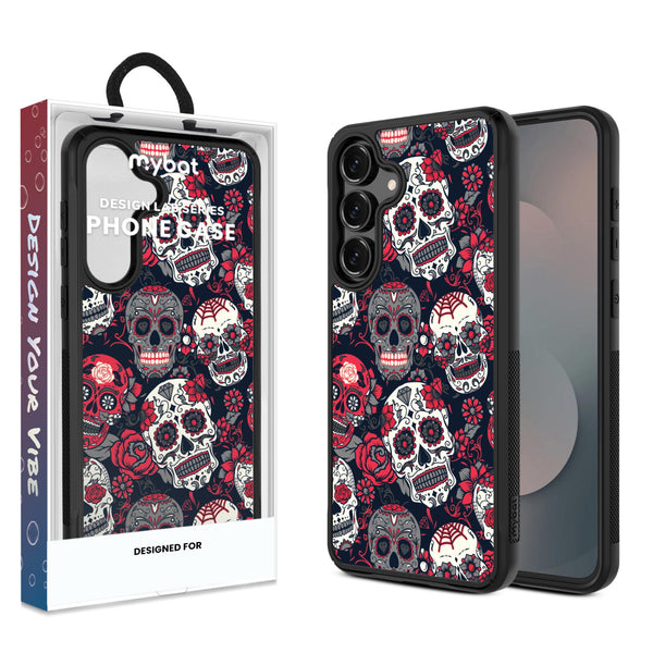 MyBat Design Lab Series Case for Samsung Galaxy S25 Fan Edition - Sugar Rose Skulls - MSS25FECSLESMP418-1.jpg