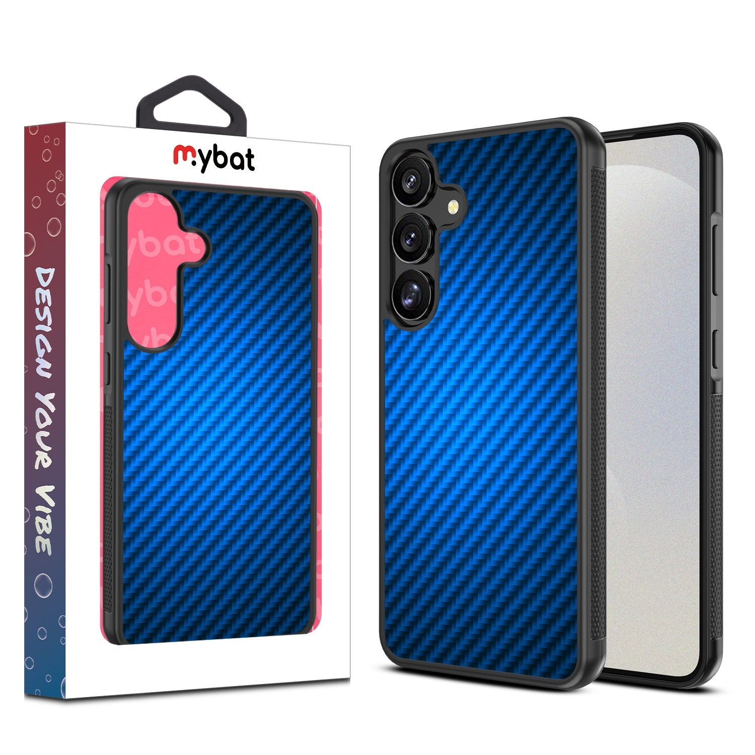 MyBat Design Lab Series Case for Samsung Galaxy S25 Plus - Blue Carbon Fiber