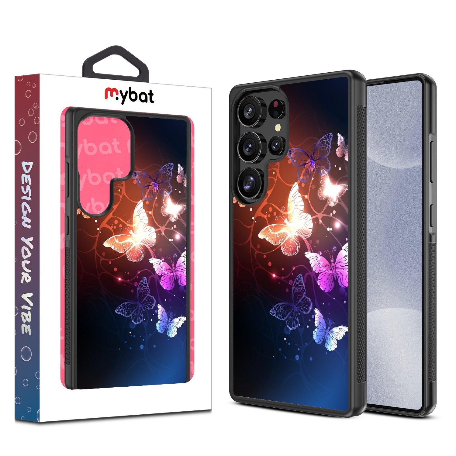 MyBat Design Lab Series Case for Samsung Galaxy S25 Ultra - Neon Butterflies