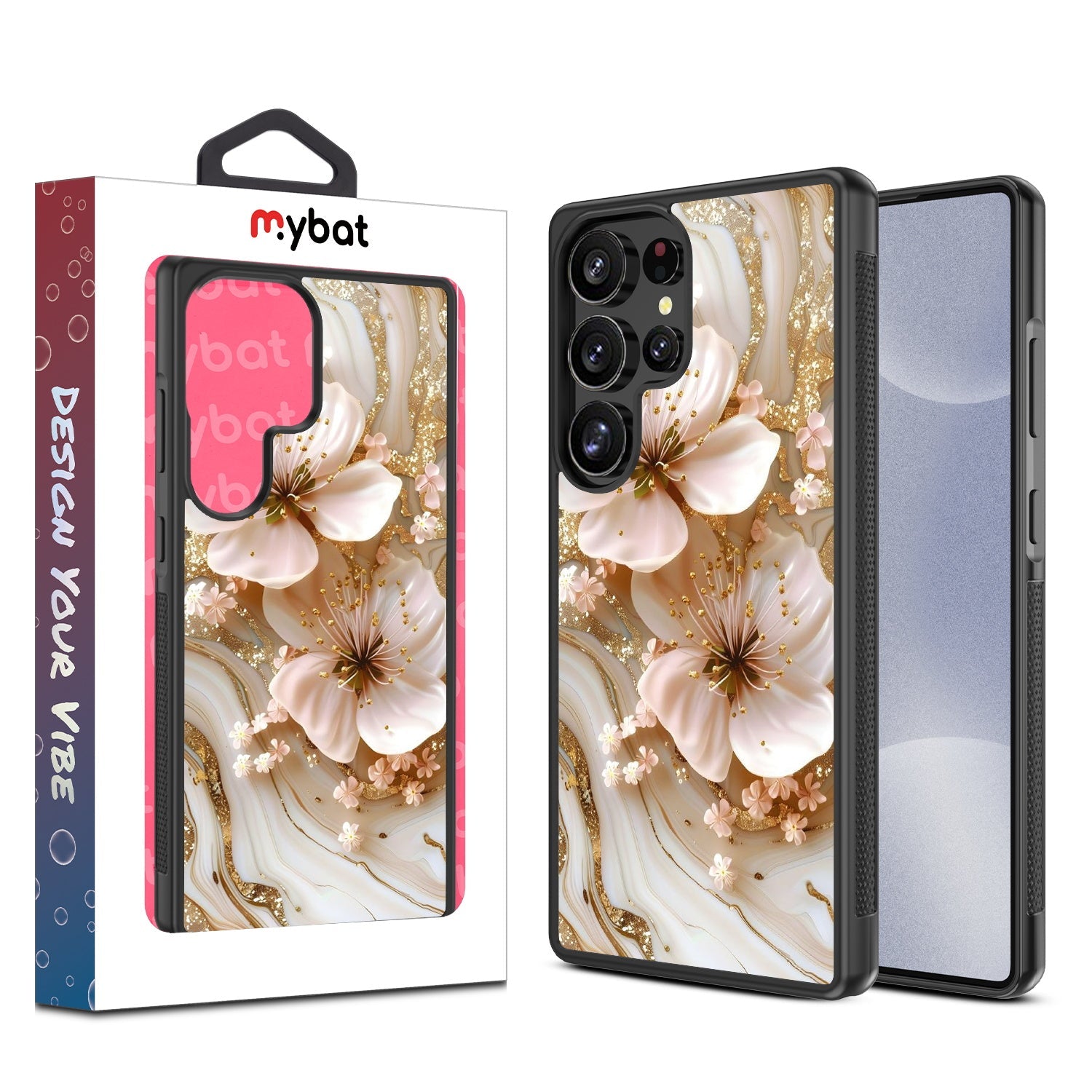MyBat Design Lab Series Case for Samsung Galaxy S25 Ultra - Golden Petal Glow