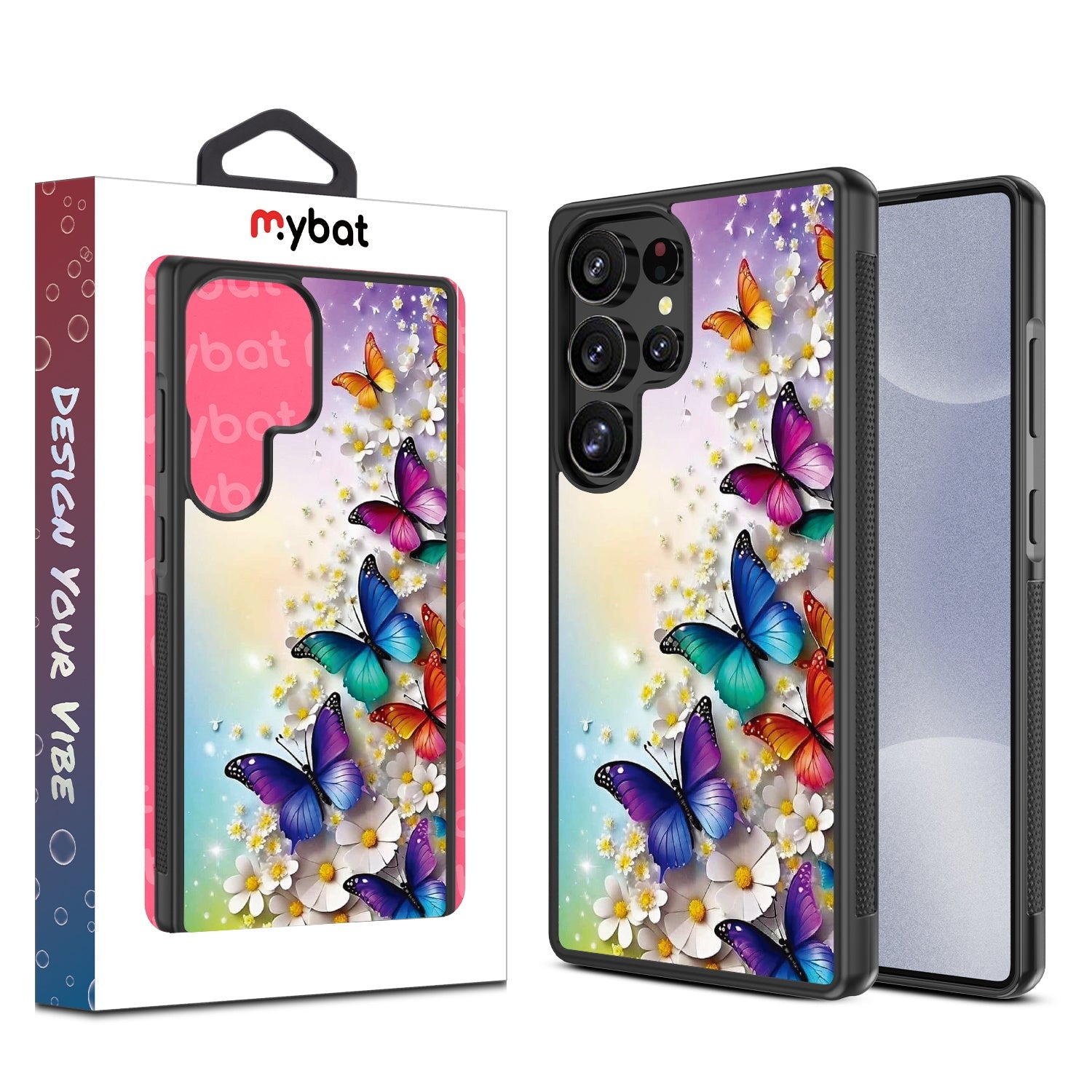 MyBat Design Lab Series Case for Samsung Galaxy S25 Ultra - Rainbow Butterflies