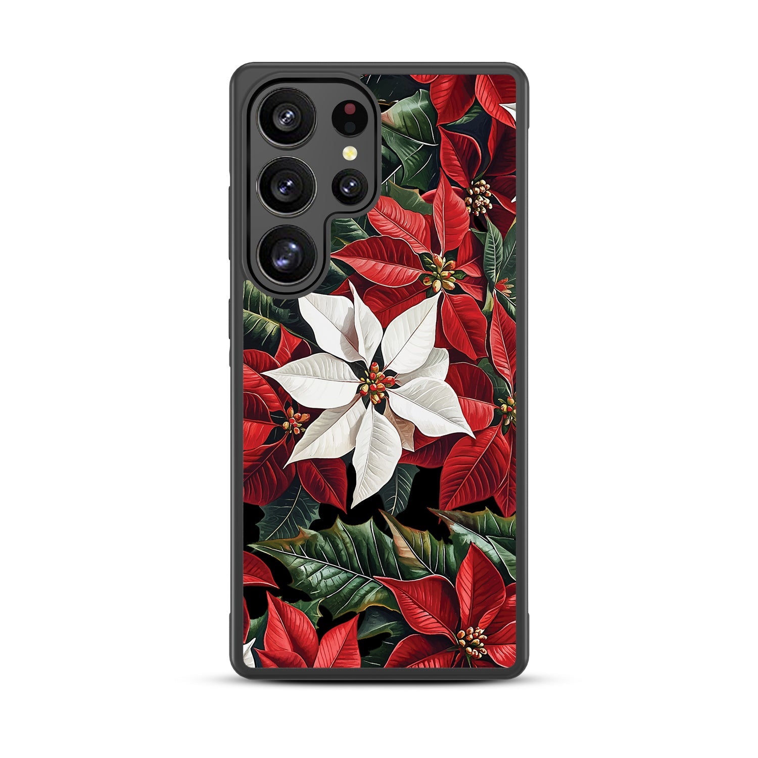 MyBat Design Lab Series Case for Samsung Galaxy S25 Ultra - Christmas Poinsettias