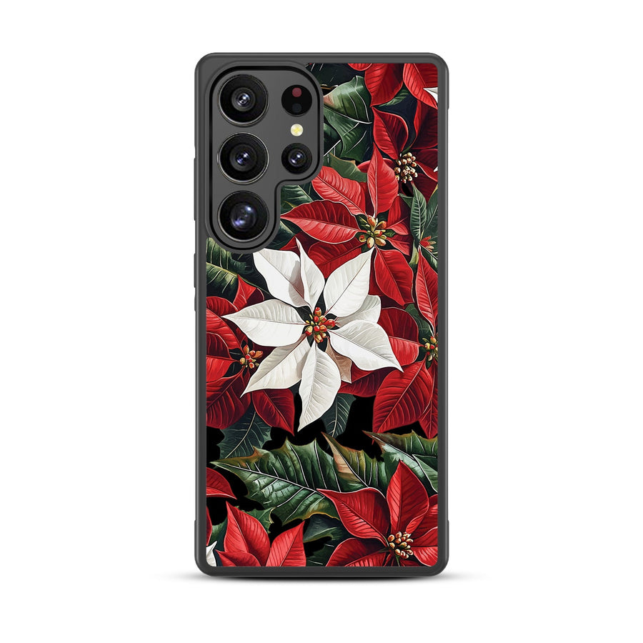 MyBat Design Lab Series Case for Samsung Galaxy S25 Ultra - Christmas Poinsettias