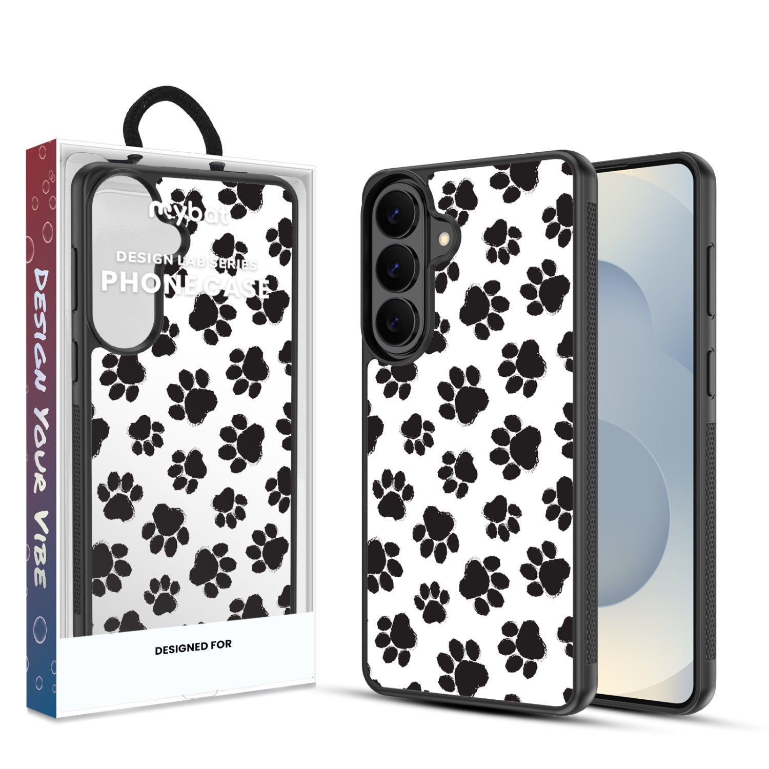 MyBat Design Lab Series Case for Samsung Galaxy S26 - Black Paw Prints