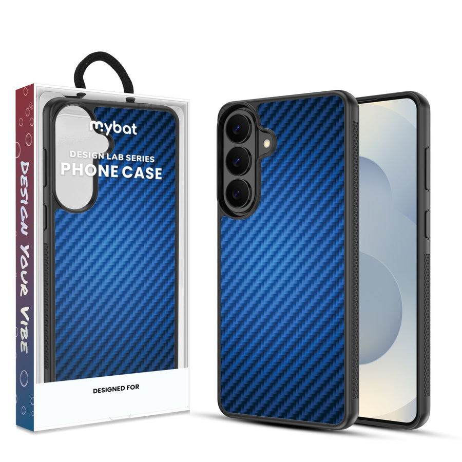 MyBat Design Lab Series Case for Samsung Galaxy S26 - Blue Carbon Fiber