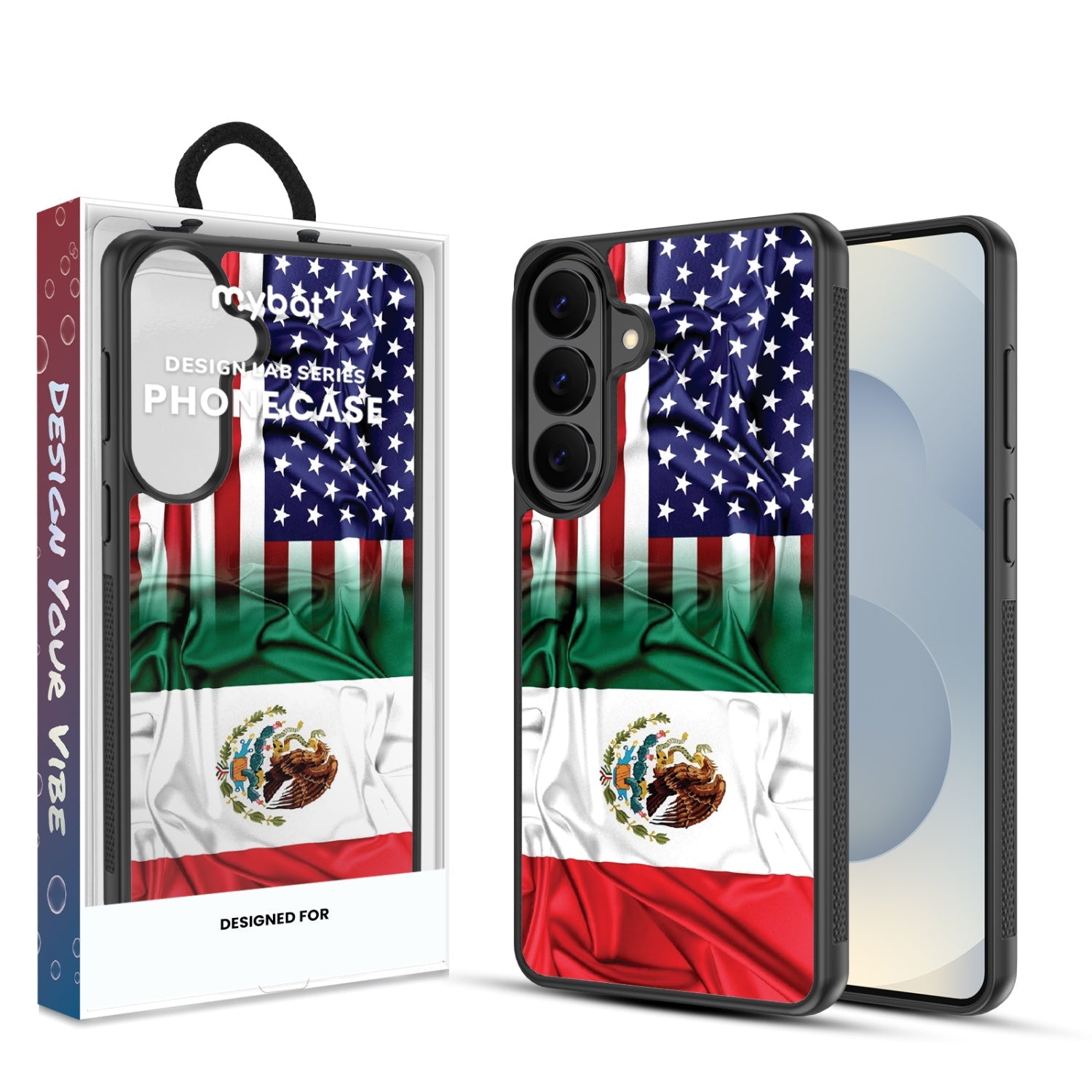 MyBat Design Lab Series Case for Samsung Galaxy S26 – Mexican-American Flag