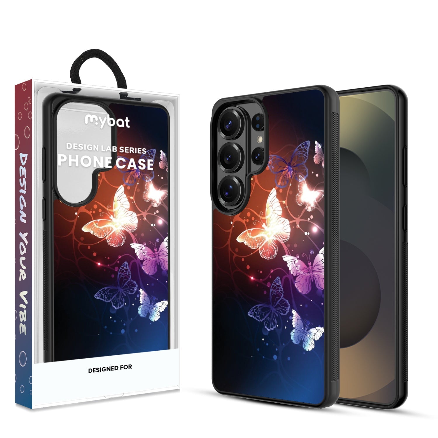 MyBat Design Lab Series Case for Samsung Galaxy S26 Ultra - Neon Butterflies
