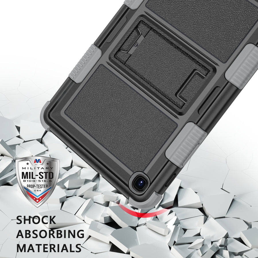 MyBat TUFF Hybrid Protector Case (with Stand)[Military-Grade Certified] for Samsung T307 (Galaxy Tab A 8.4 (2020)) - Natural Black / Iron Gray - MST307CSE3TS374-4.jpg