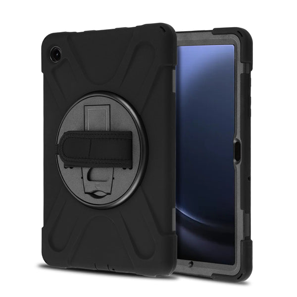 MyBat Rotatable Stand Protector Case (with Wristband) for Samsung Galaxy Tab A9+ 5G - Black / Black - MSTA9PCSRSSS001-2.jpg