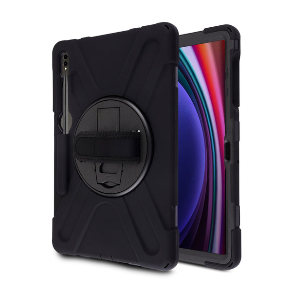 MyBat Rotatable Stand Protector Case (with Wristband) for Samsung Galaxy Tab S9+ / Galaxy Tab S10+ - Black / Black - MSTS9PCSRSSS001-2.jpg