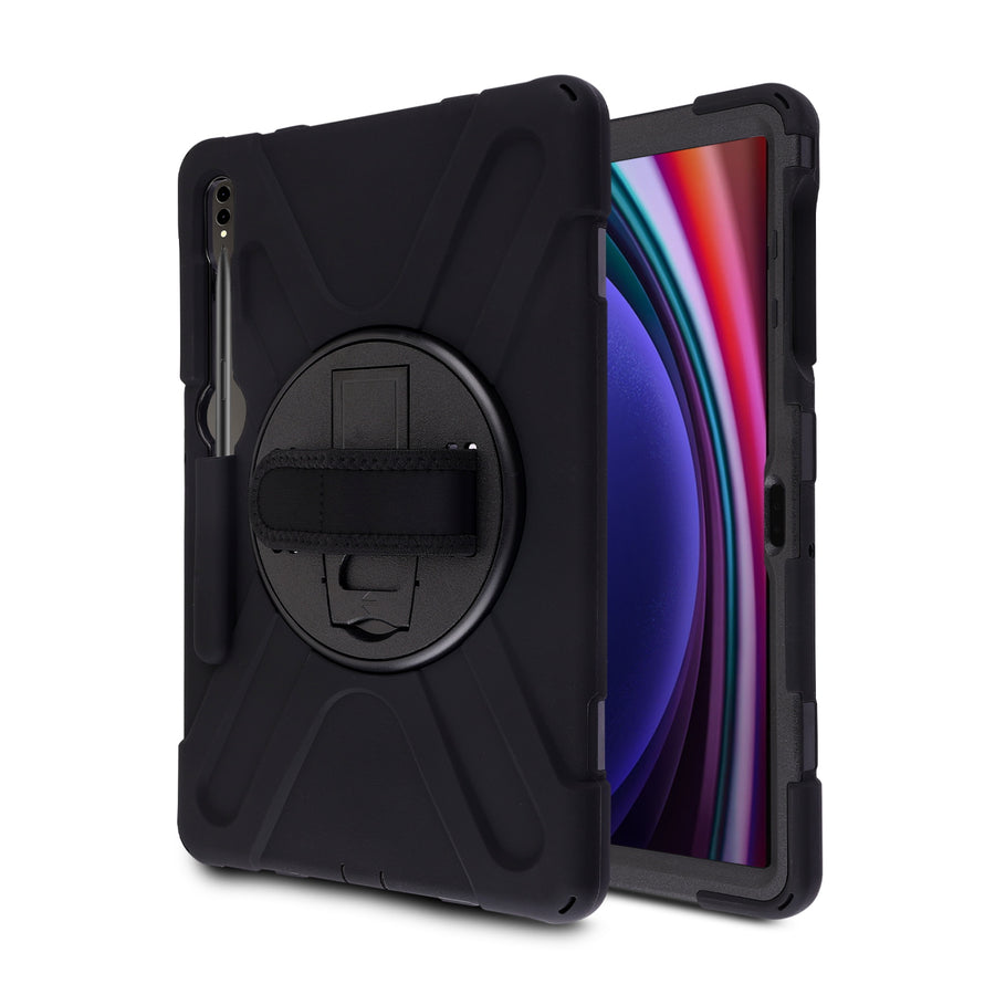 MyBat Rotatable Stand Protector Case (with Wristband) for Samsung Galaxy Tab S9+ / Galaxy Tab S10+ - Black / Black - MSTS9PCSRSSS001-2.jpg