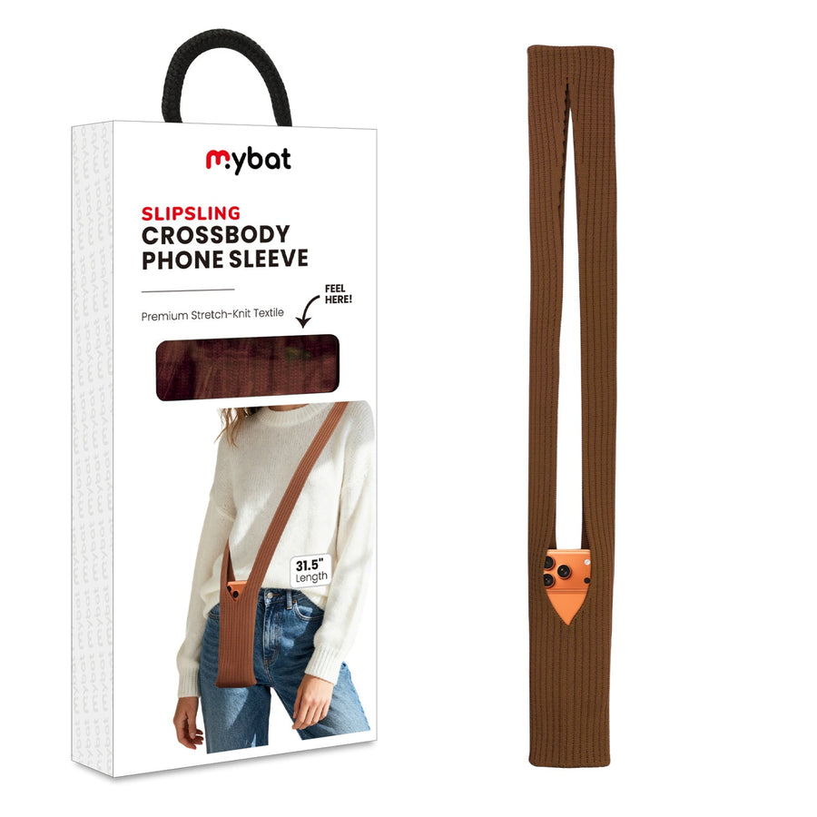 MyBat SlipSling Crossbody Phone Sleeve - Mocha Brown
