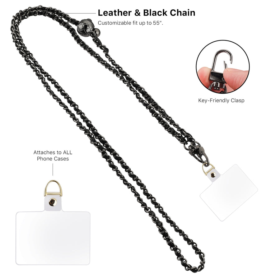 MyBat Obsidian Edge Adorn Series Chain Crossbody Phone Strap - Black - MUNPCH032-5.jpg