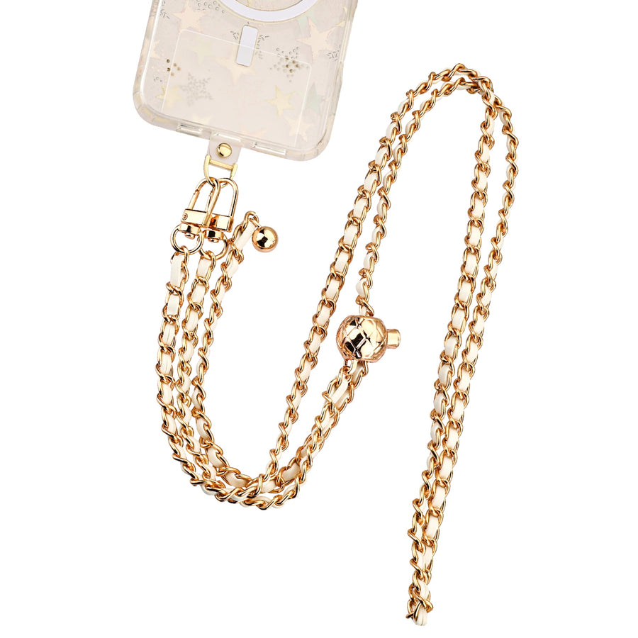 MyBat Gilded Ivory Adorn Series Chain Crossbody Phone Strap - White / Gold - MUNPCH033-2.jpg