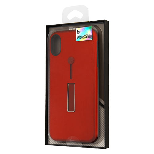Airium Finger Grip Hybrid Protector Cover (with Silicone Strap & Metal Stand) for Apple iPhone XS Max - Red / Black - NIPXSMAXHPCFGSO004WP-6.jpg