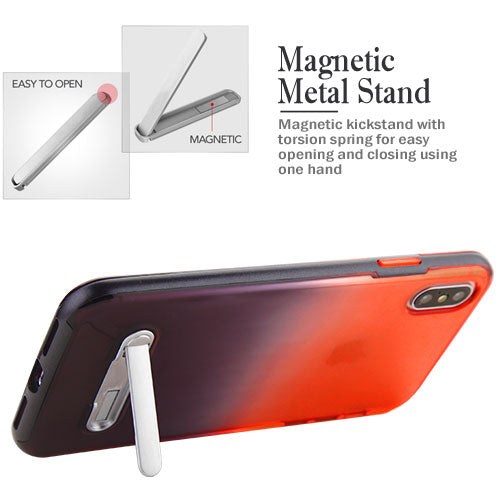 Airium and Black Hybrid Protector Cover (with Magnetic Metal Stand) for Apple iPhone XS Max - Black / Red - NIPXSMAXHPCSAAS8201WP-4.jpg