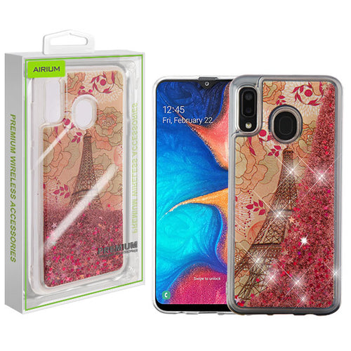 Airium Quicksand Glitter Hybrid Protector Cover for Samsung Galaxy A20 - Eiffel Tower & Rose Gold Stars - NSAMA20HPCGTIM013-1.jpg