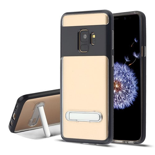Airium Hybrid Protector Cover (with Magnetic Metal Stand) for Samsung Galaxy S9 - Black / Transparent Clear - NSAMS9HPCSAAS821NP-1.jpg