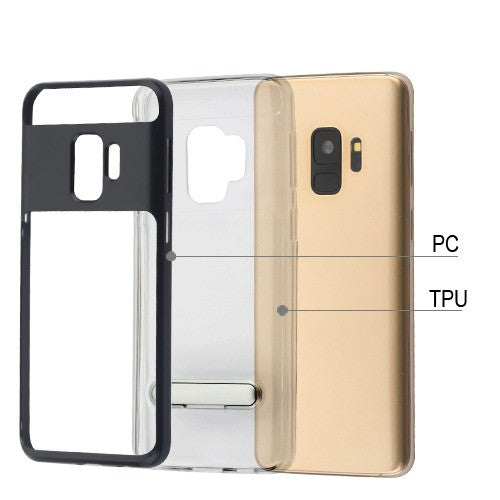 Airium Hybrid Protector Cover (with Magnetic Metal Stand) for Samsung Galaxy S9 - Black / Transparent Clear - NSAMS9HPCSAAS821NP-2.jpg