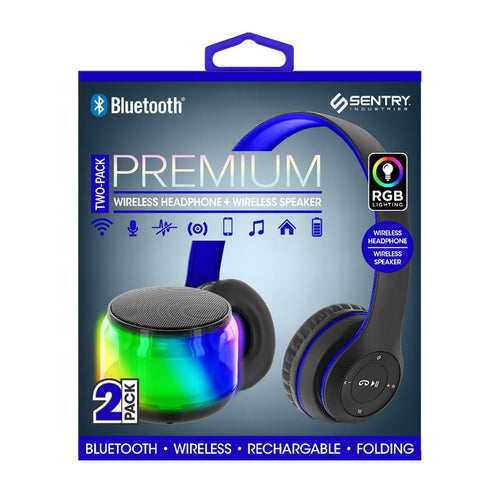 Sentry Light-Up RGB Bluetooth Speaker & Headphones Combo Pack - Blue RGB - ONG-BTSP3BL-2.jpg