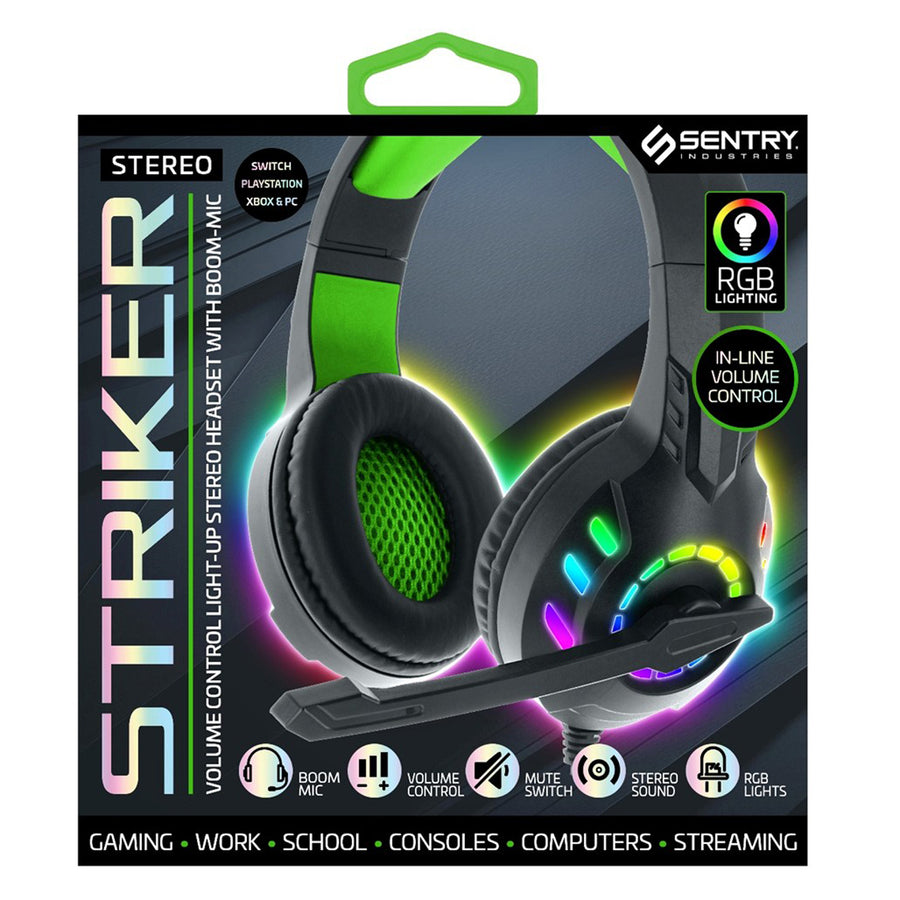Sentry Light-Up RGB Universal Gaming Headphones - Green RGB - ONG-GX175GR-2.jpg