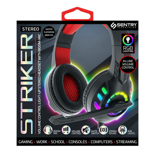 Sentry Light-Up RGB Universal Gaming Headphones - Red RGB - ONG-GX175RD-2.jpg