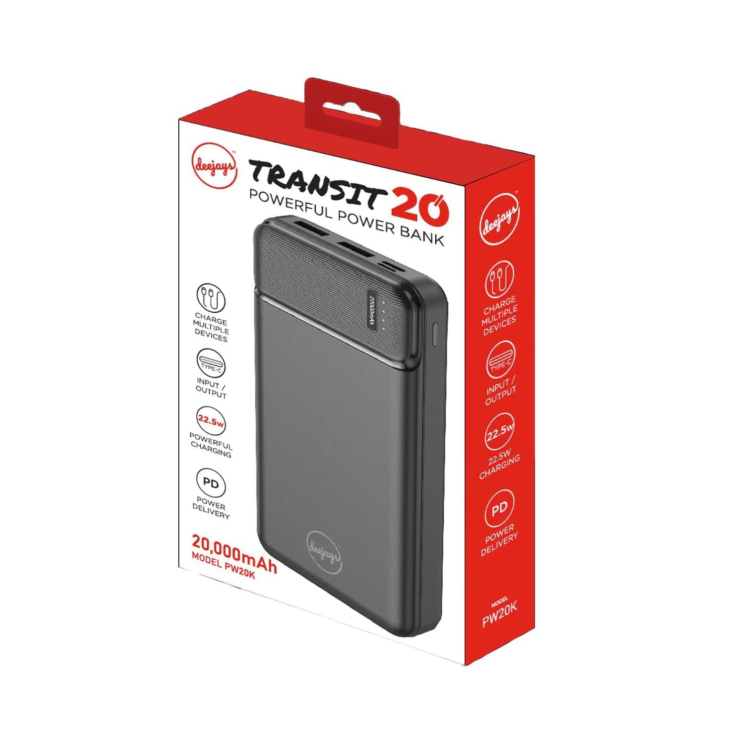 Deejays Powerbank 20,000MAH - Black