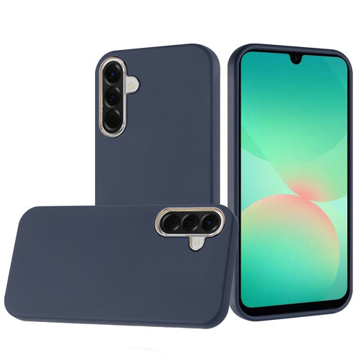 Classy Slick CHRomed Around Hybrid Case Cover For Samsung Galaxy A27 - Dark Blue - QBCLASS-A27-BLUE.jpg