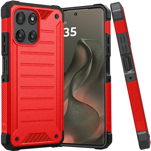 Premium Tough Lined Design Hybrid Case Cover For Motorola Moto Edge 2026 - Red - QBMET-MTED26-RED.jpg