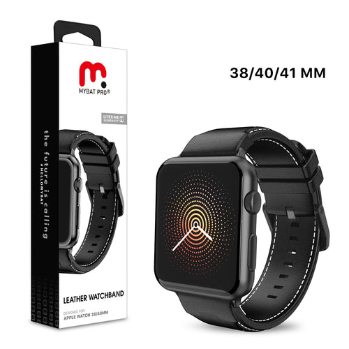 MyBat Pro Leather Watchband for Apple Watch 41mm / 40mm - Black - RAPWH40BAN251-1.jpg