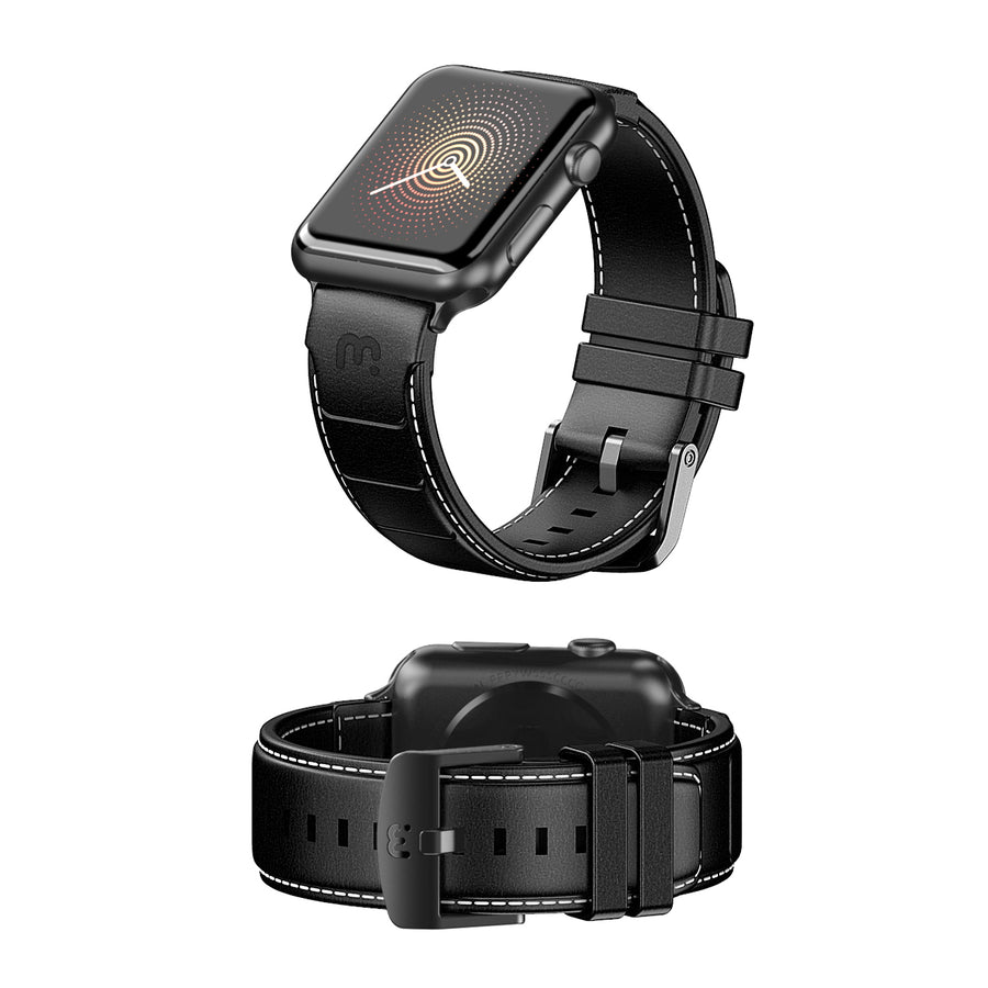 MyBat Pro Leather Watchband for Apple Watch 41mm / 40mm - Black - RAPWH40BAN251-5.jpg