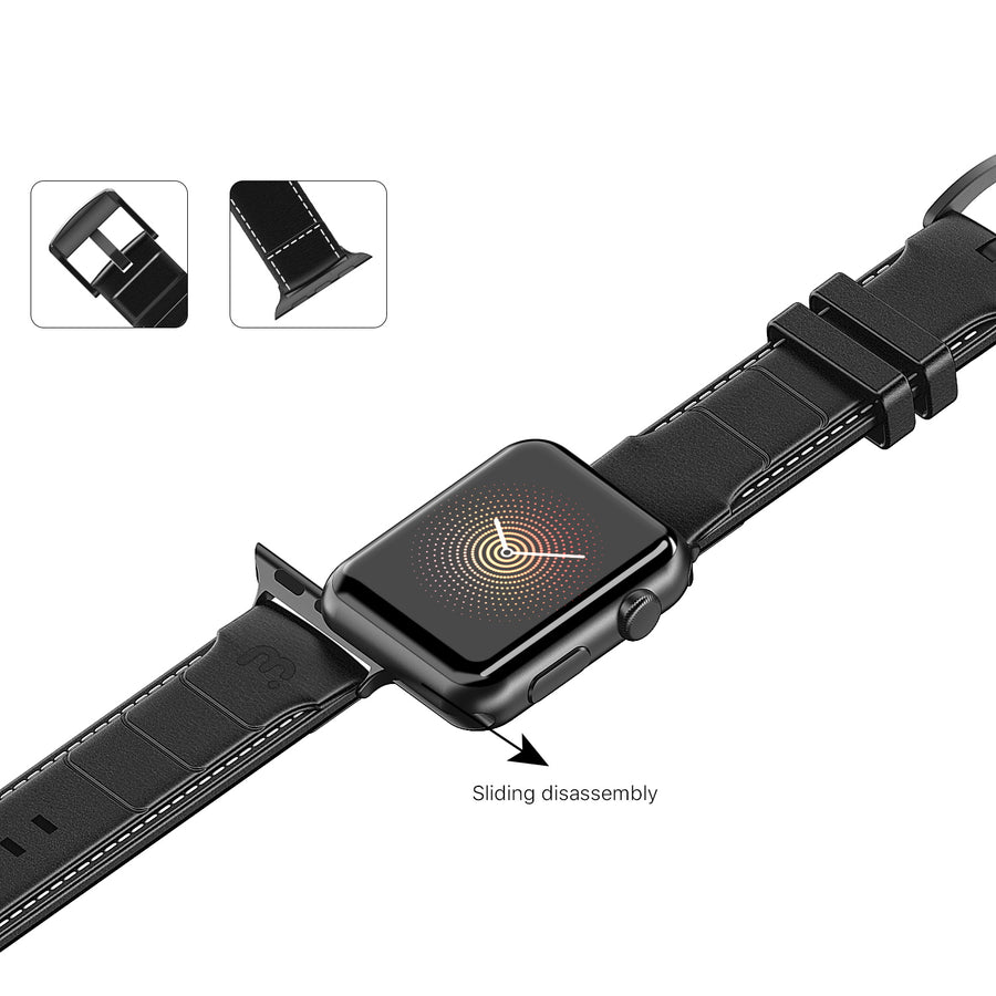MyBat Pro Leather Watchband for Apple Watch 41mm / 40mm - Black - RAPWH40BAN251-6.jpg