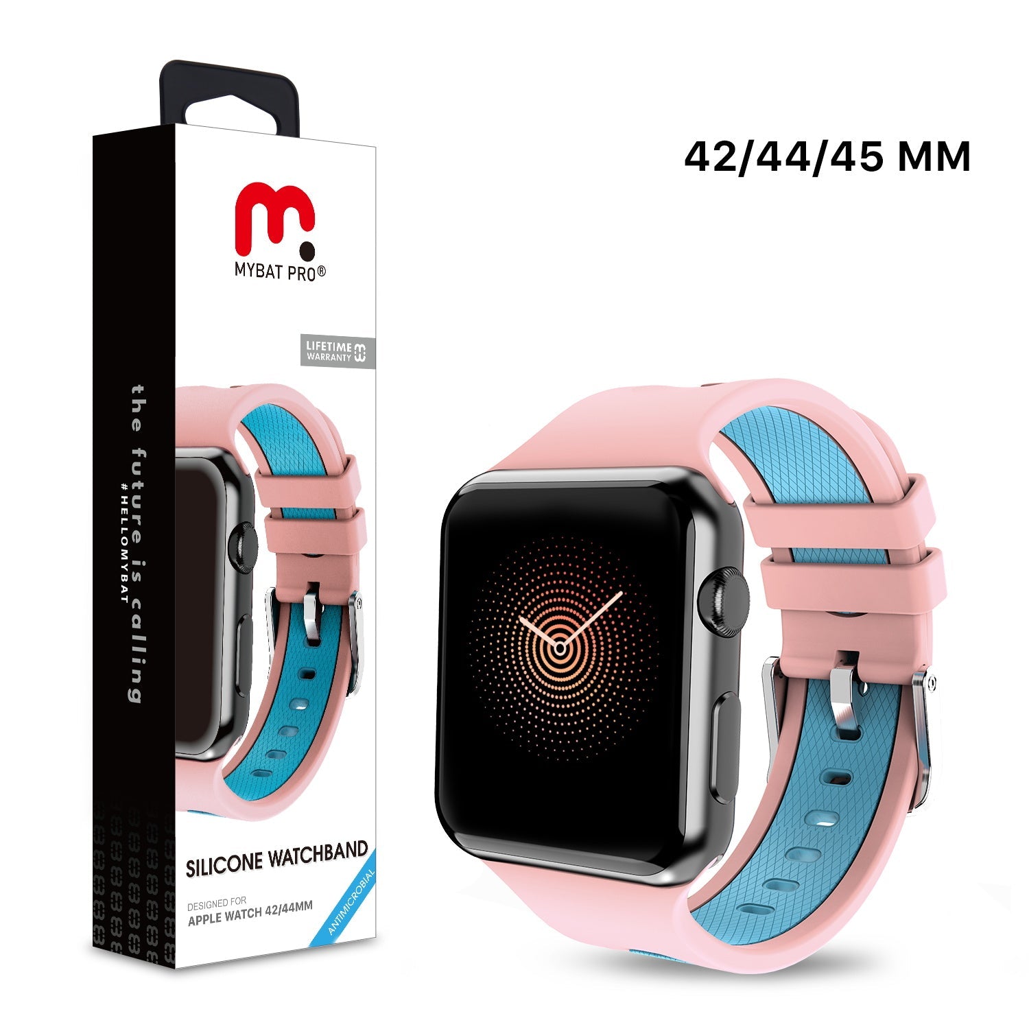 MyBat Pro Silicone Watchband for Apple Watch 45mm / 44mm - Pink