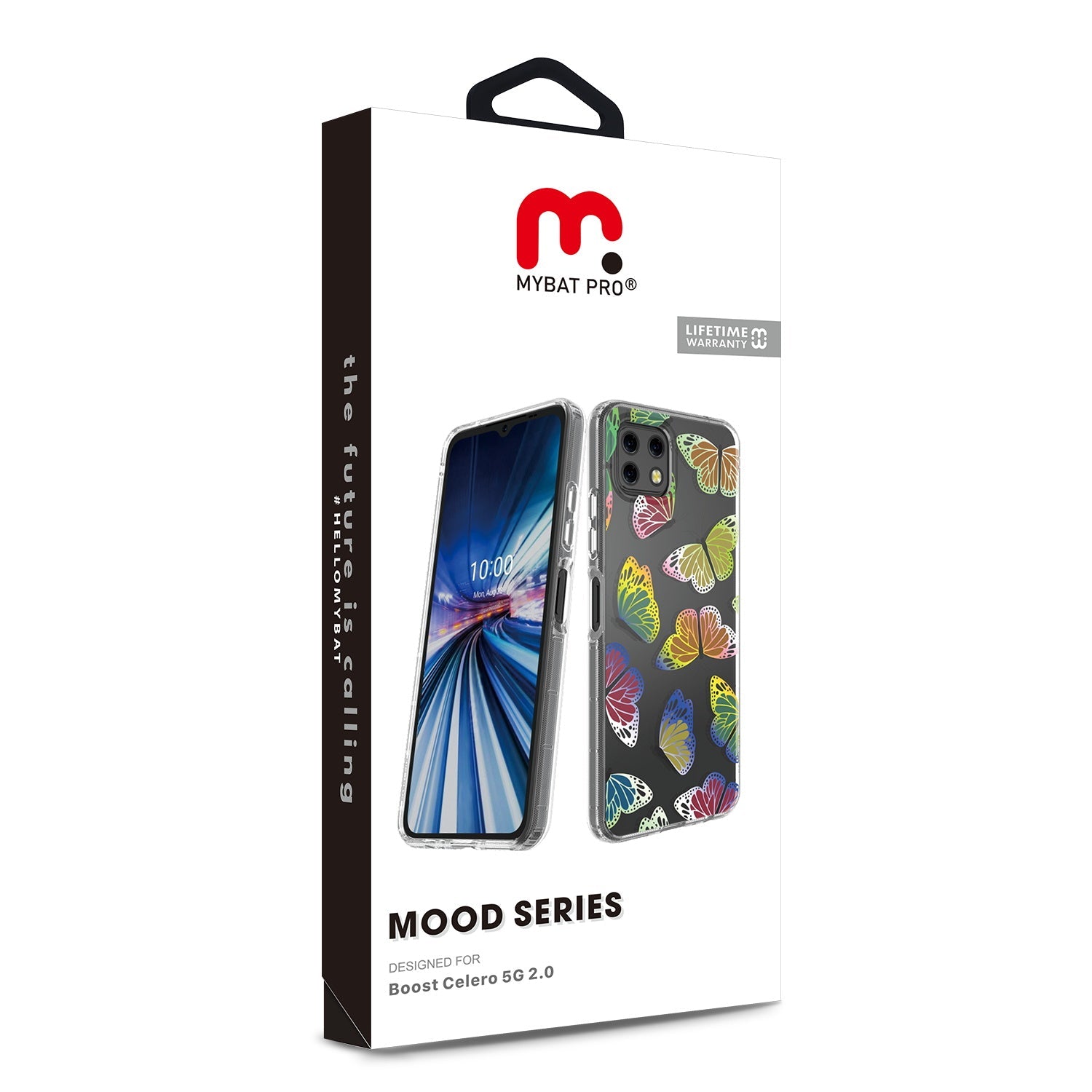 MyBat Pro Mood Series Case for Boost Celero 5G 2.0 - Neon Butterflies