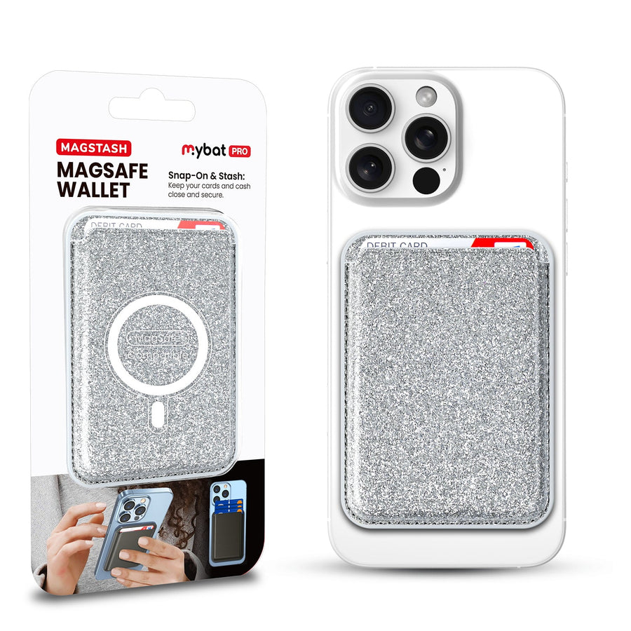 MyBat Pro MagStash MagSafe Wallet - Silver Shimmer
