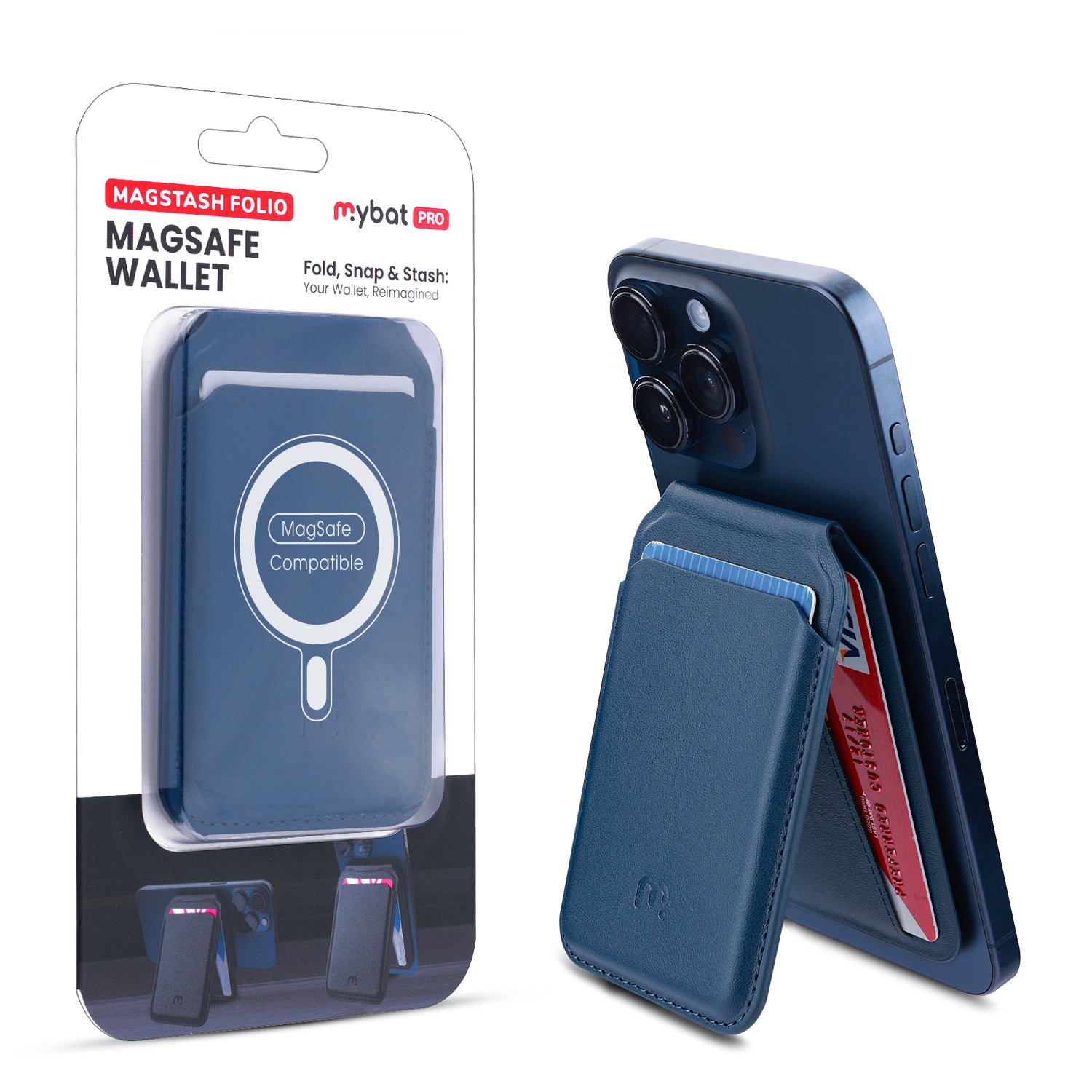 MyBat Pro MagStash Folio MagSafe Wallet - Blue