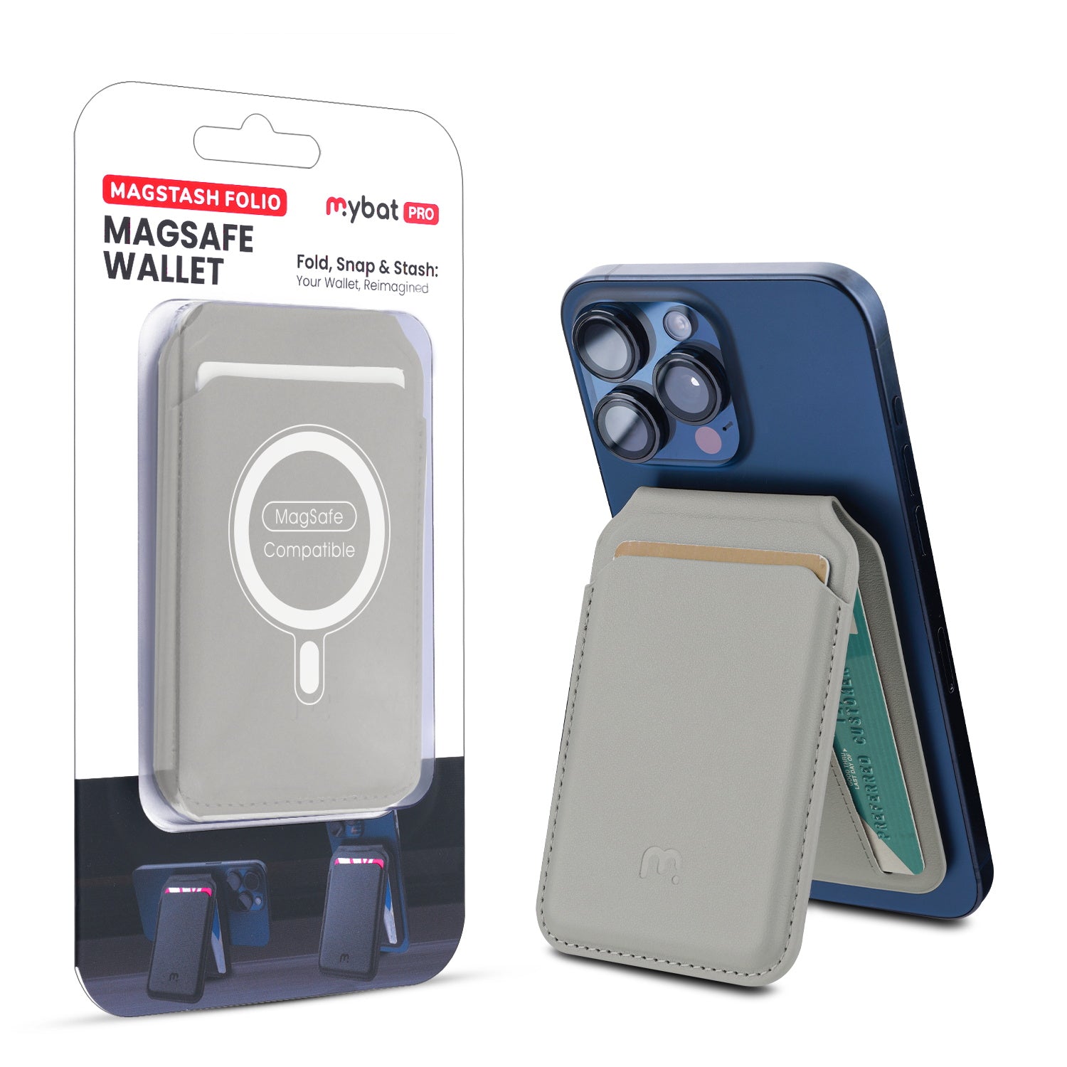 MyBat Pro MagStash Folio MagSafe Wallet - Gray